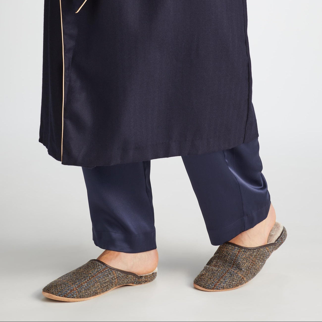 Men's Slipper "Harris Tweed Sheepskin" Beige