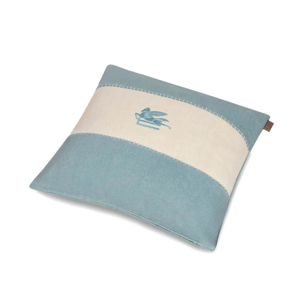 Kissen mit Logo-Stickerei "Babyblau"