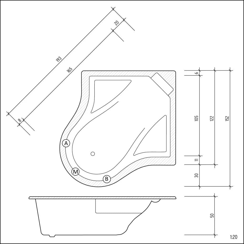 "Capri Corner" Bathtub