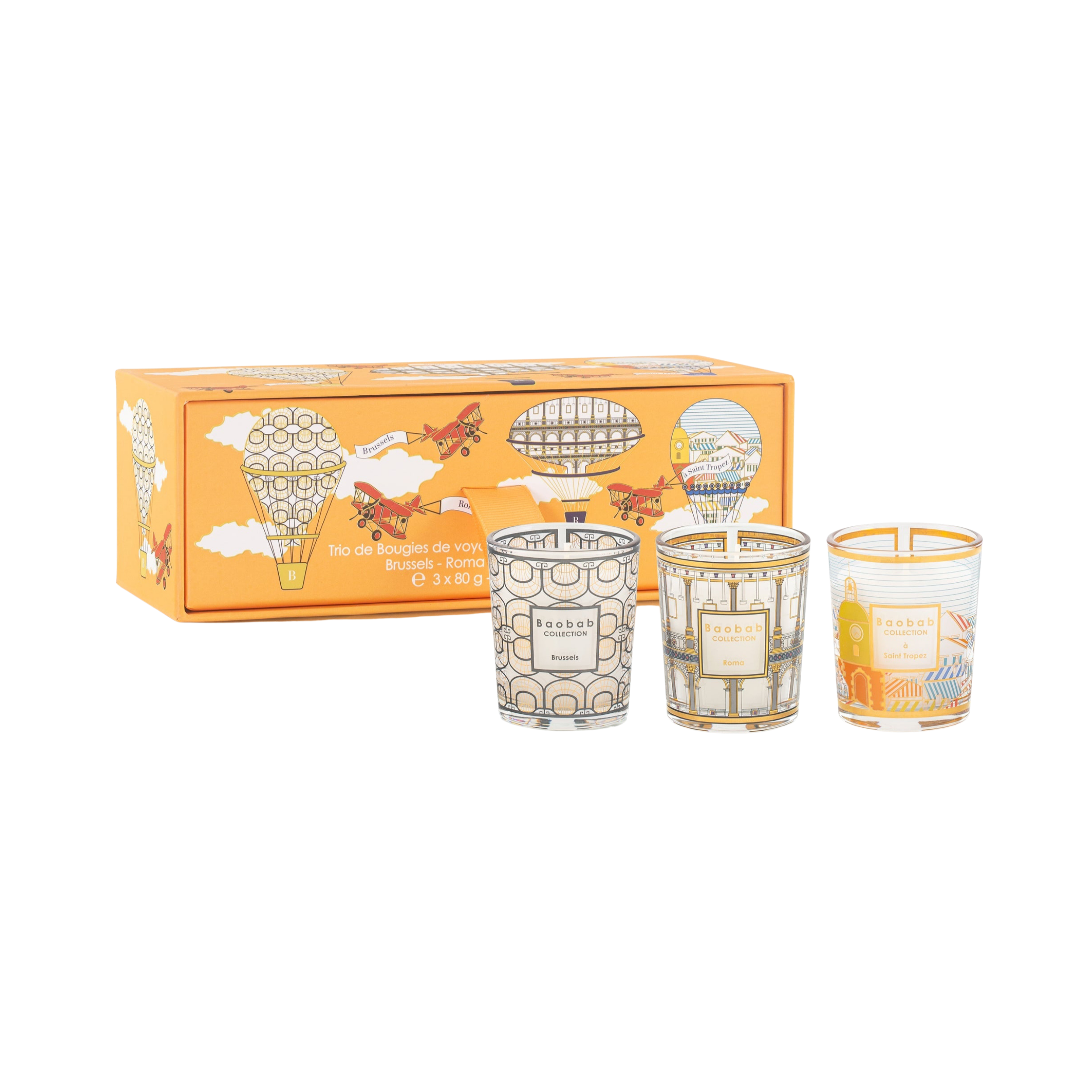 Scented candle Travel "BRUSSELS-ROMA-SAINT TROPEZ" - Baobab
