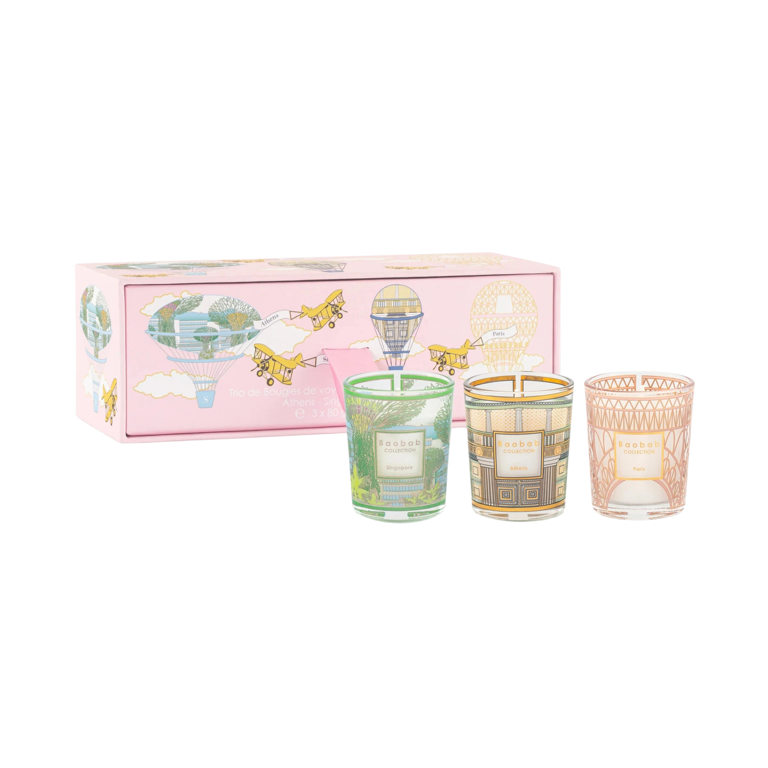 Scented candle Travel “SINGAPORE-ATHENS-PARIS” – Baobab
