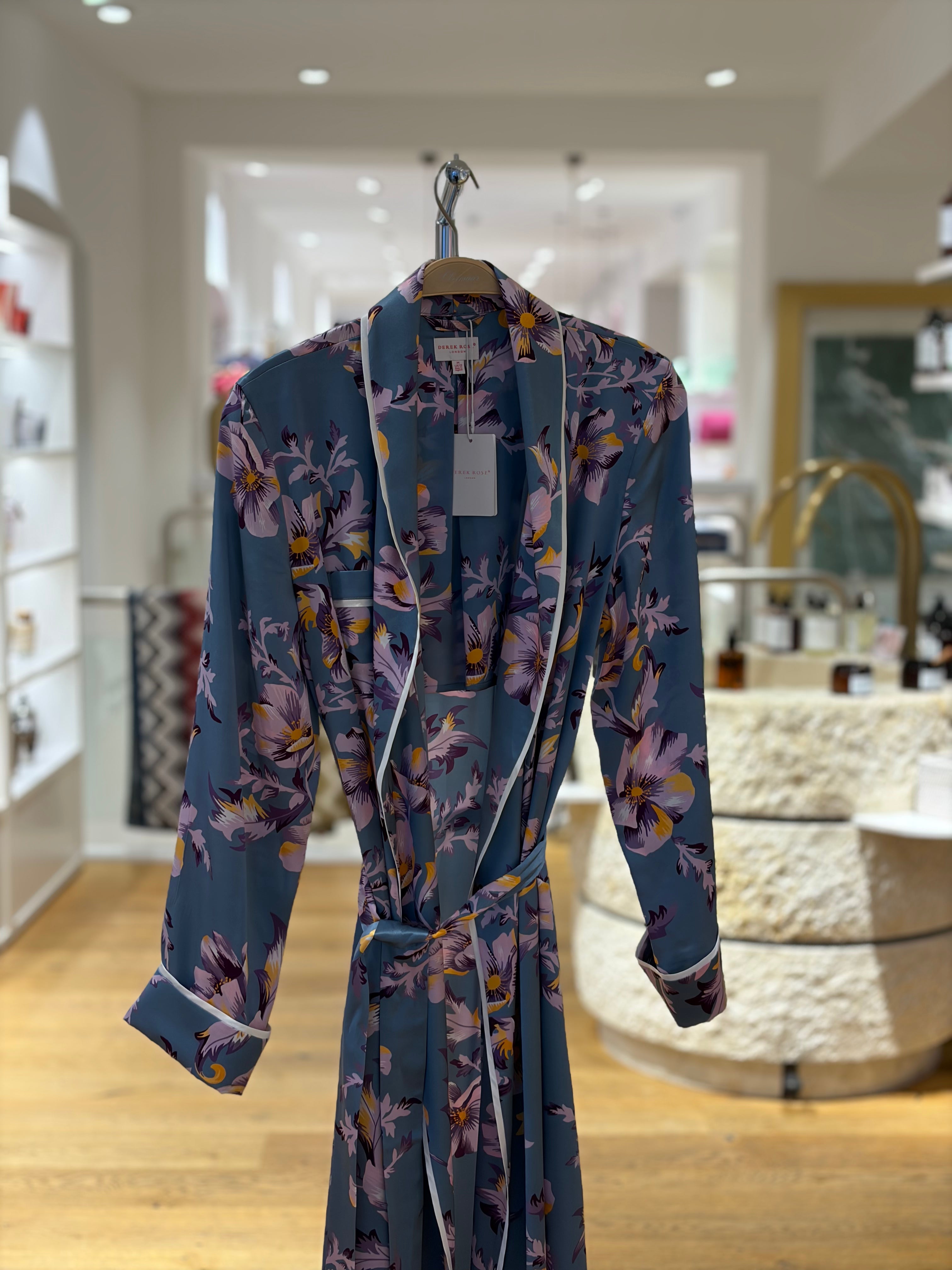 Seidenmantel Women "Blau Blume"