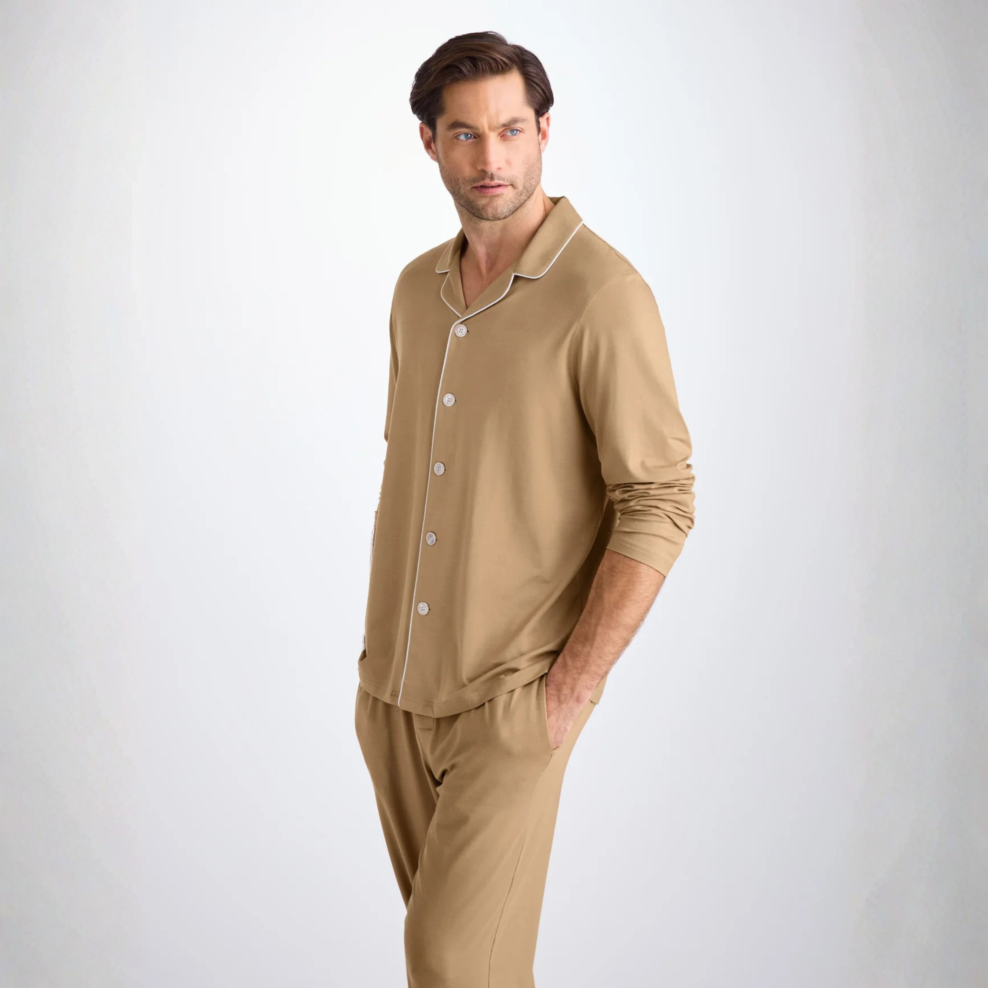 Men's Pyjama "Micro Modal Stretch" Camel