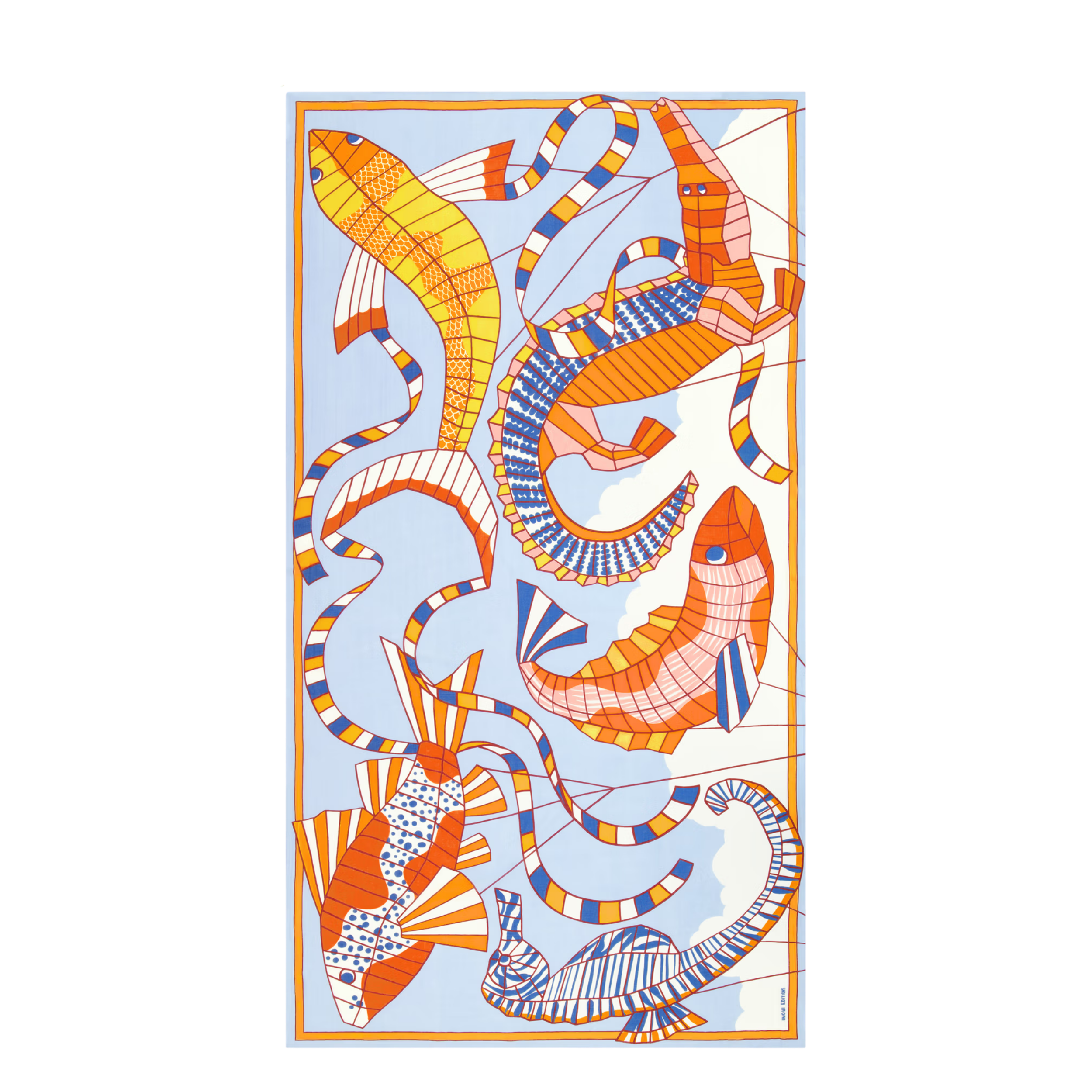 Schal 100 "Cerfs Volants" Orange