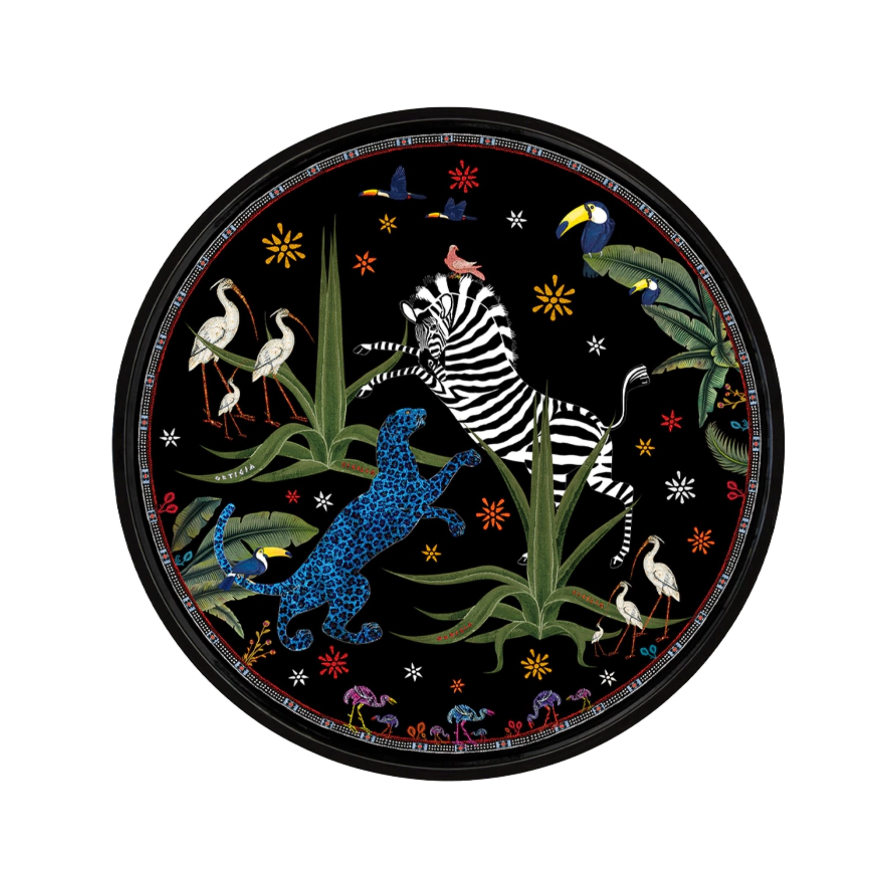 Lacktablett "Jungle" Round