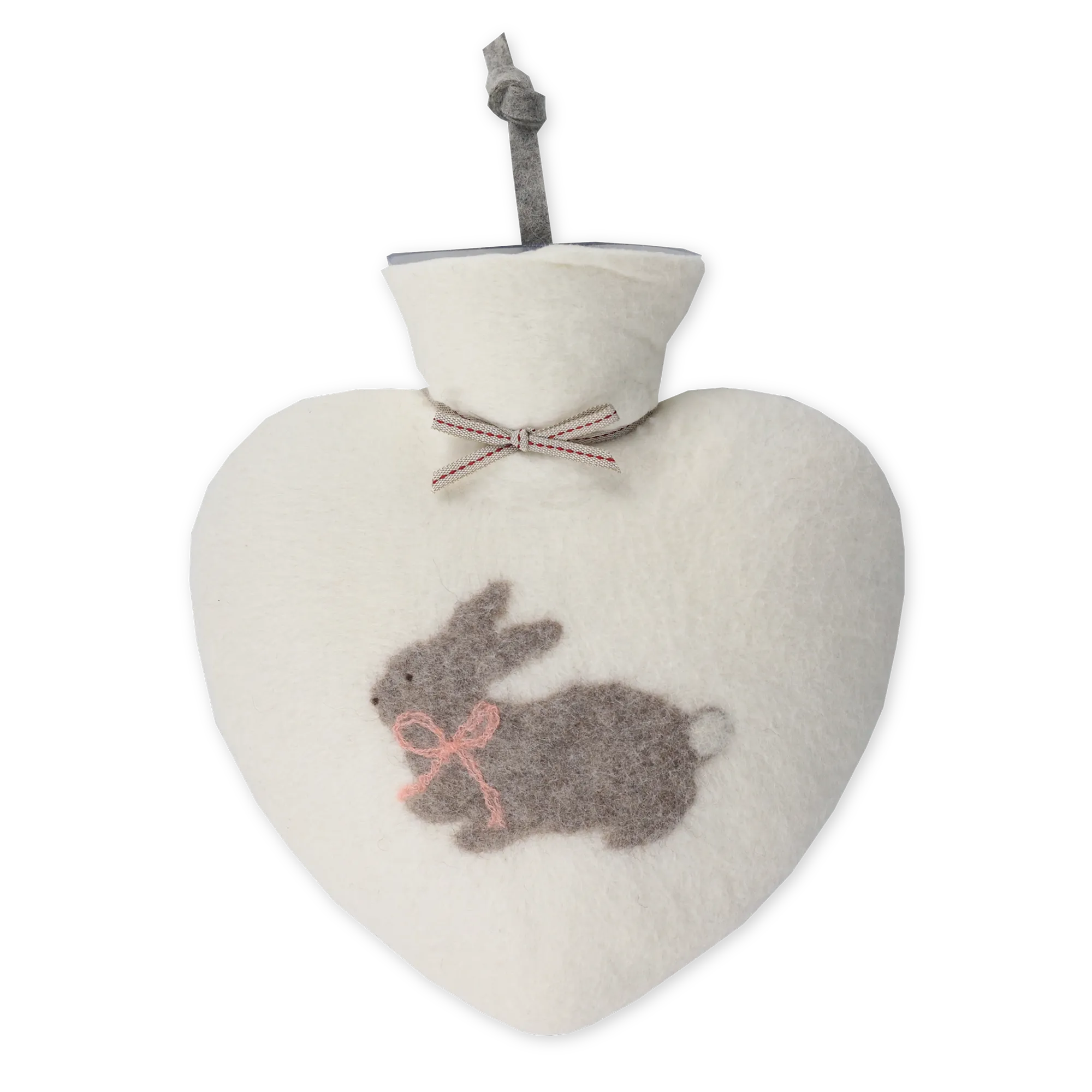 Wärmflasche "Hase mit Schleife" Weiß WFHS-03
