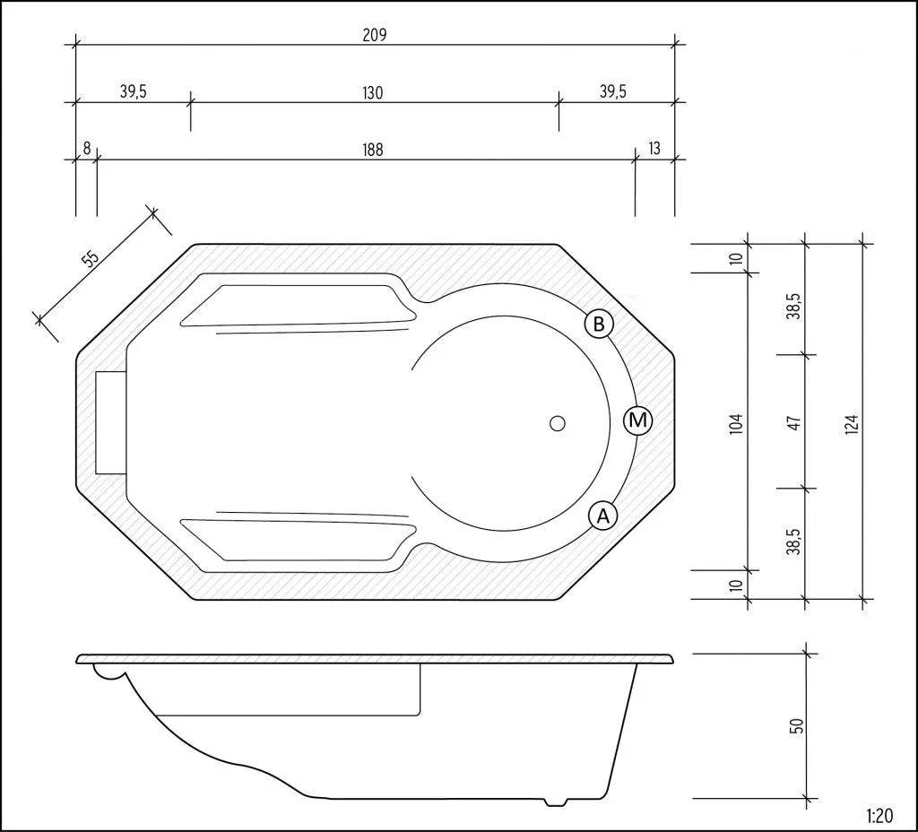 Badewanne "Golf Grande“