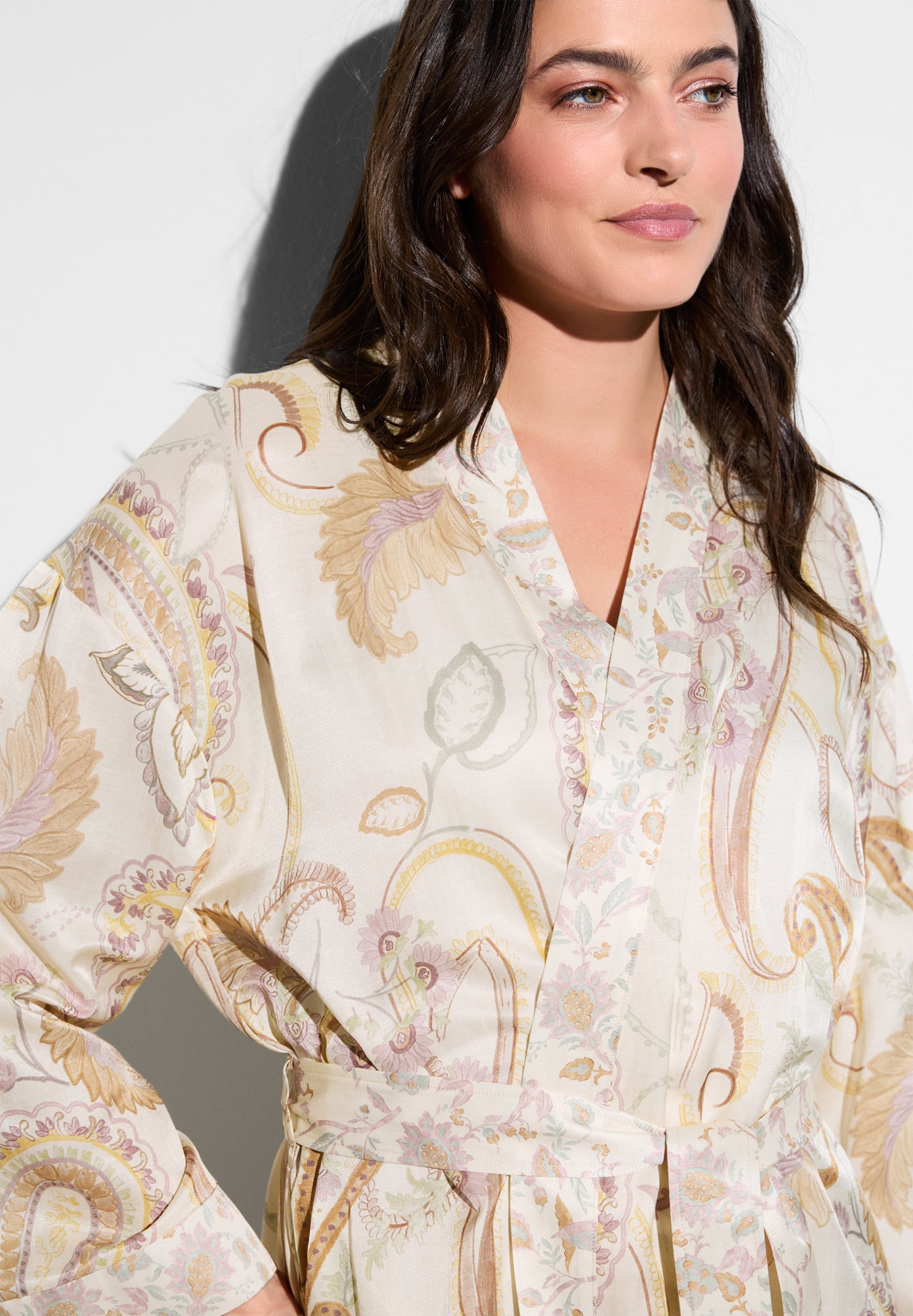 Vestaglia lunga "Cotton/Silk Print"