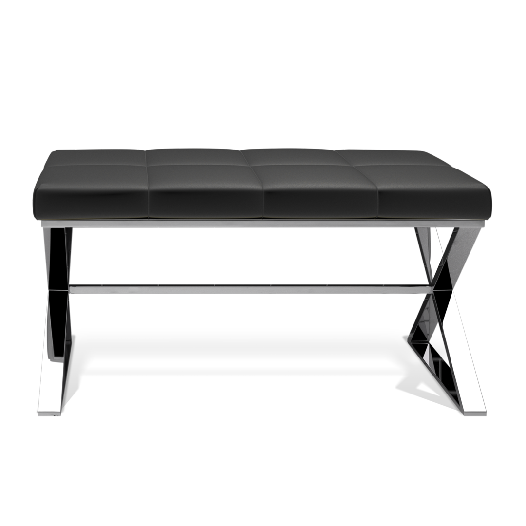 Decor Walther Sitzbank "BENCH" – Edelstahl poliert / Schwarz #Oberfläche_Edelstahl poliert