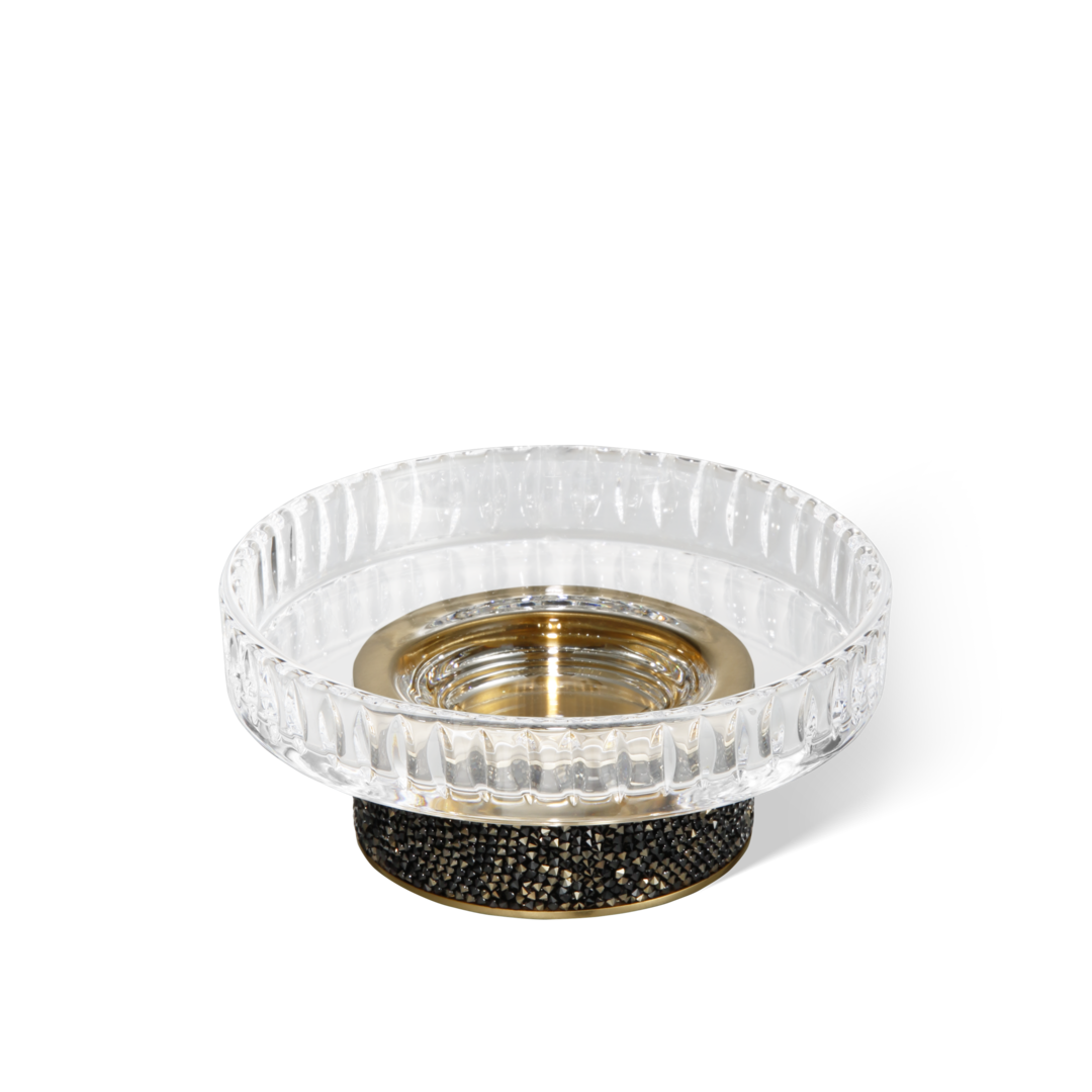 Decor Walther Seifenschale "Rocks" STS – Dark Metal Matt | Gold Matt 24 Karat | Klarglas Geschliffen #Farbe_Dark Metal Matt | Gold Matt 24 Karat | Klarglas Geschliffen