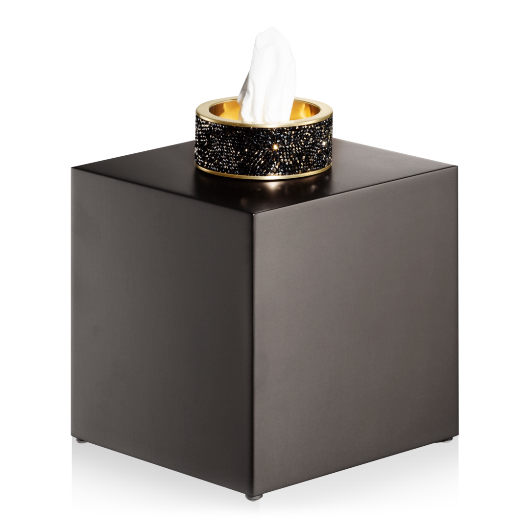 Decor Walther Papiertuchbox "Rocks" KB – Dark Metal Matt | Gold Matt 24 Karat #Farbe_Dark Metal Matt | Gold Matt 24 Karat