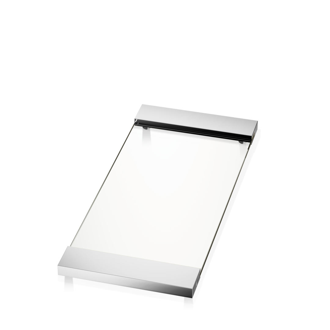 Decor Walther Tablett 34cm / 37cm "TAB 34" – Chrom / Klarglas / 37 cm