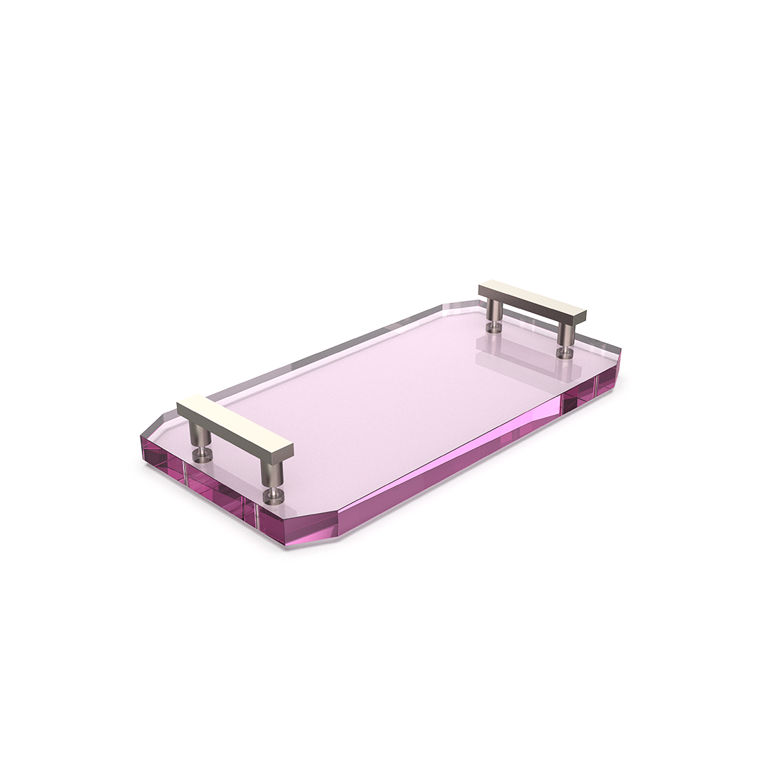 Decor Walther Tablett "Kristall" TAB – Pink | Nickel Satiniert