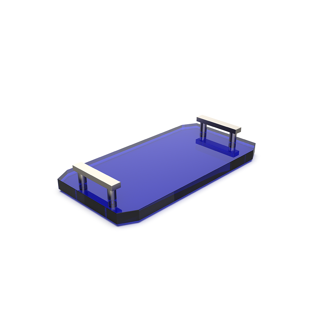Decor Walther Tablett "Kristall" TAB – Capri Blau | Nickel Satiniert