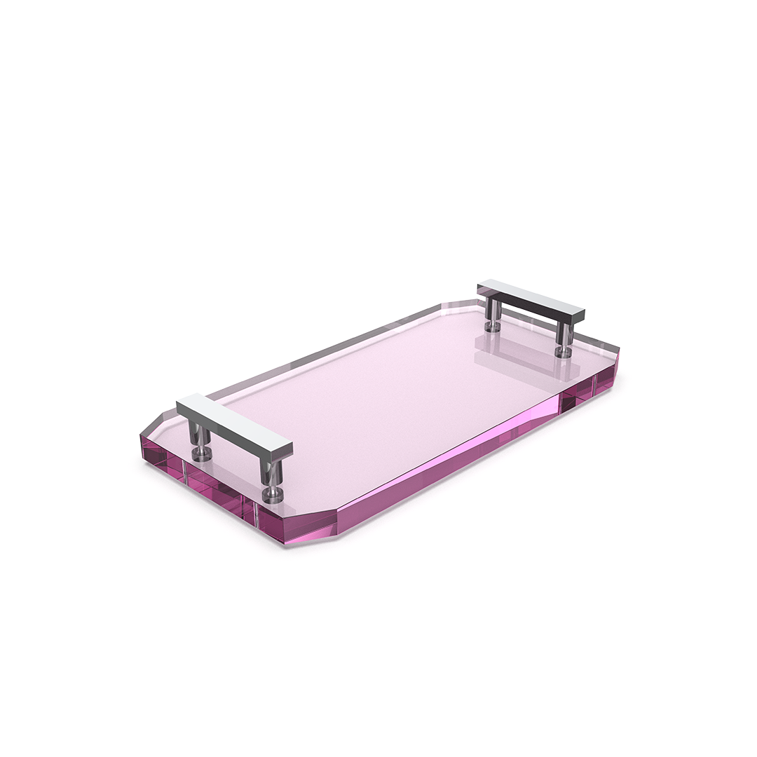 Decor Walther Tablett "Kristall" TAB – Pink | Chrom