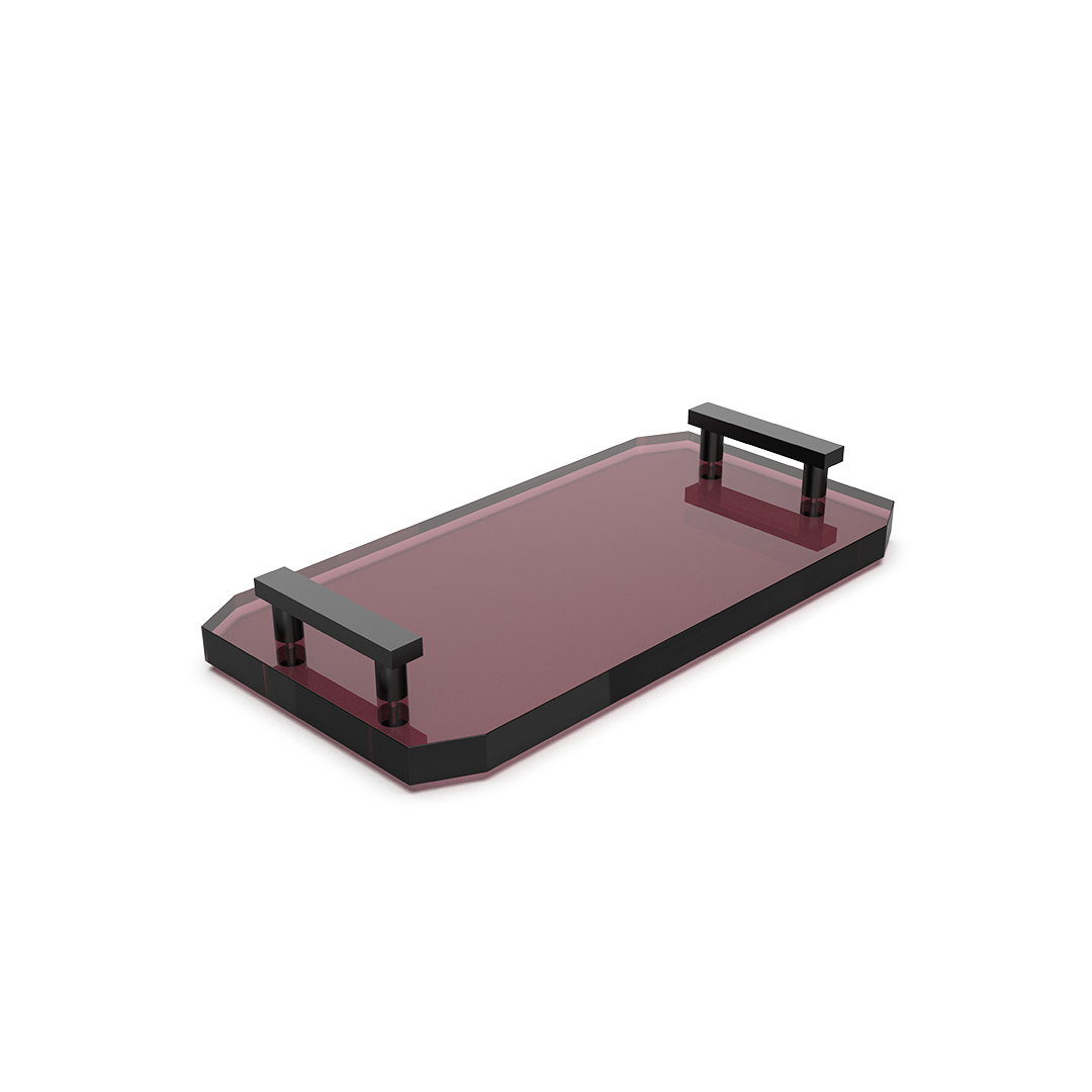 Decor Walther Tablett "Kristall" TAB – Rich Burgundy | Schwarz Matt