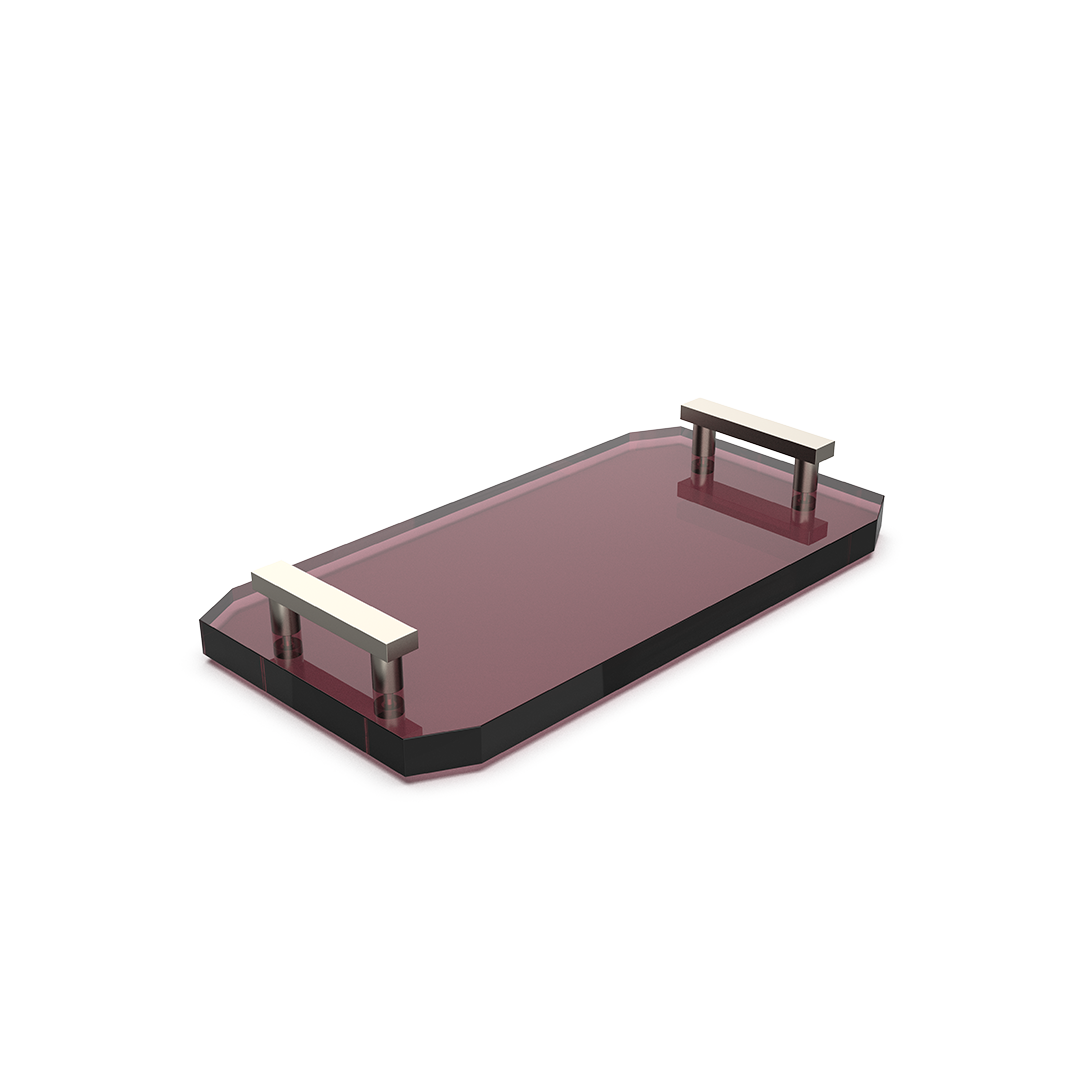 Decor Walther Tablett "Kristall" TAB – Rich Burgundy | Nickel Satiniert