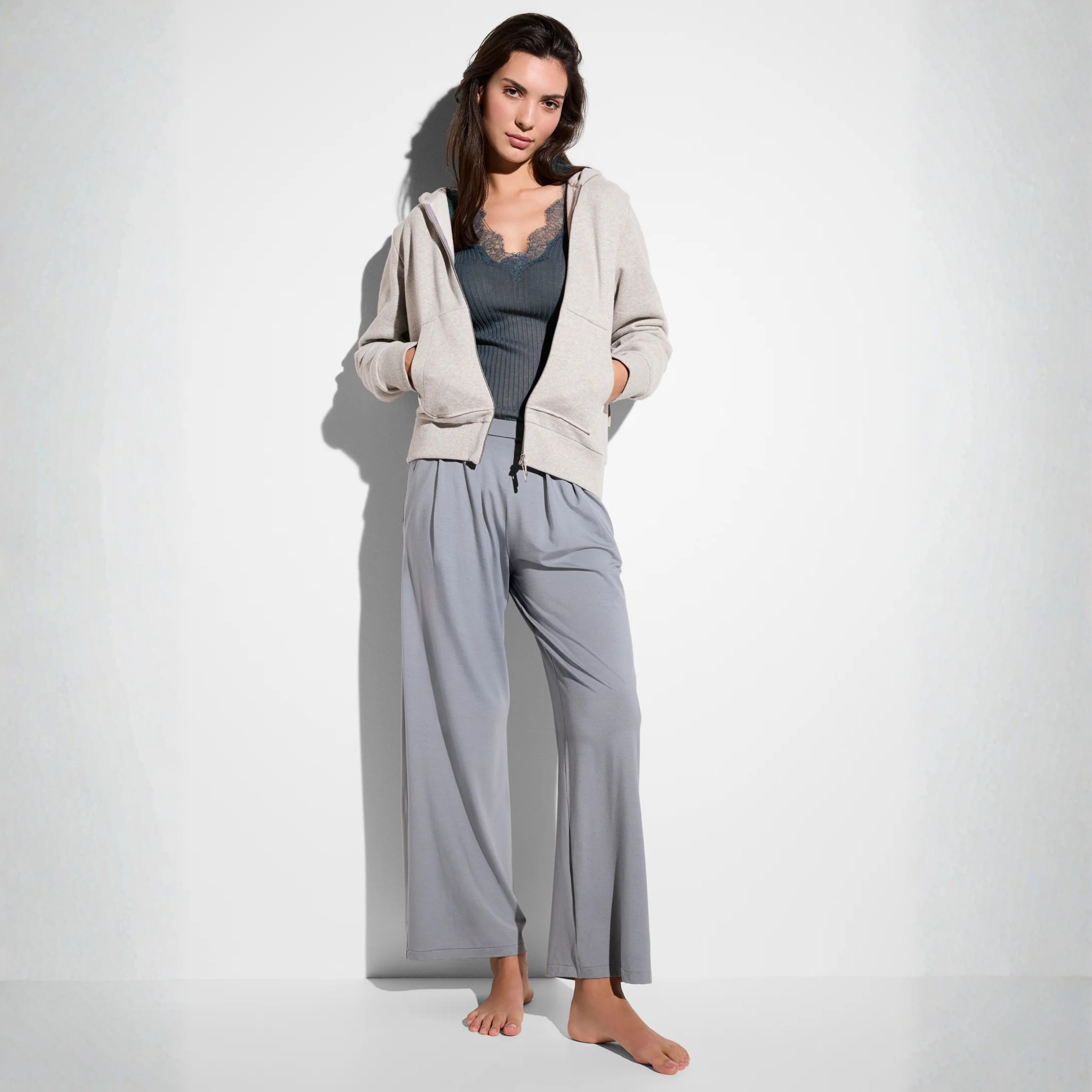 Hose lang "Pureness" steel blue