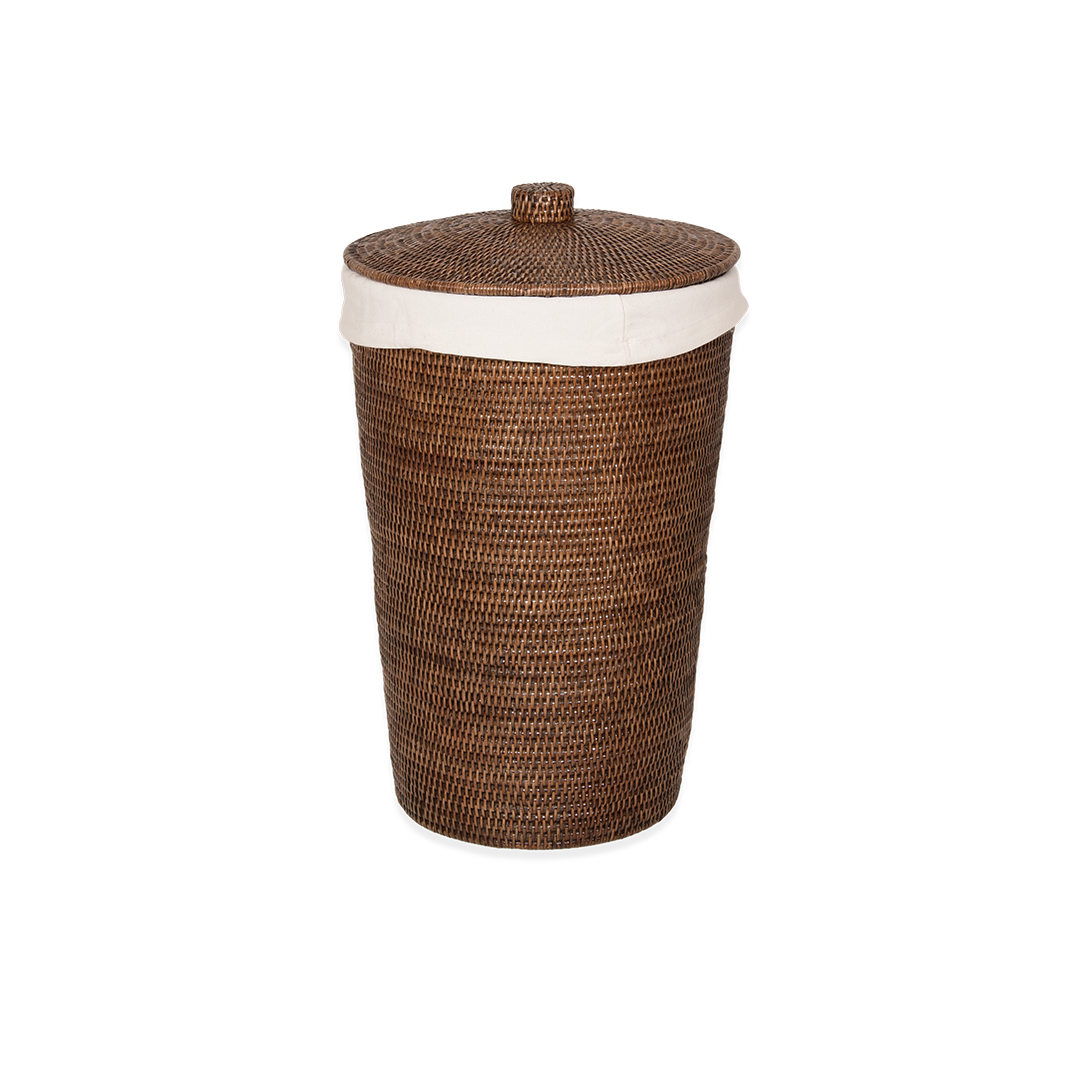Decor Walther Wäschebehälter "Basket" WB – Rattan Dunkel
