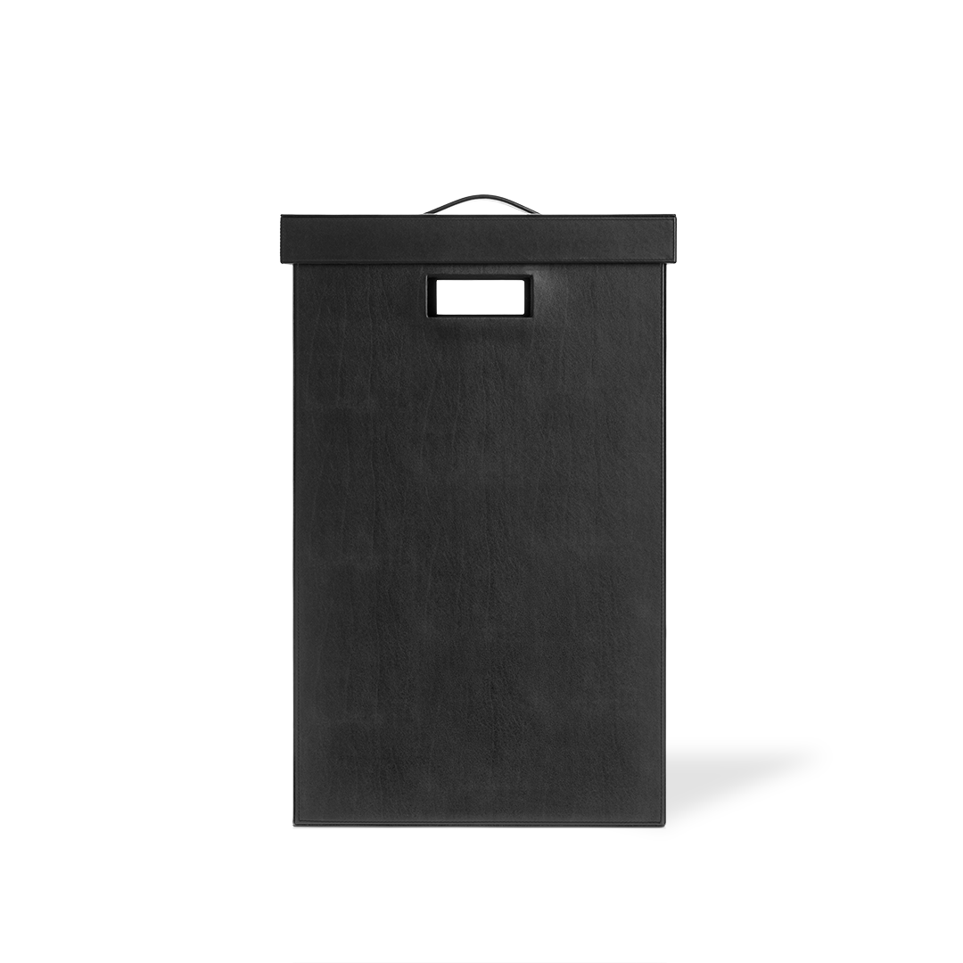 Decor Walther Wäschebehälter "Brownie" WB – Lederimitat schwarz