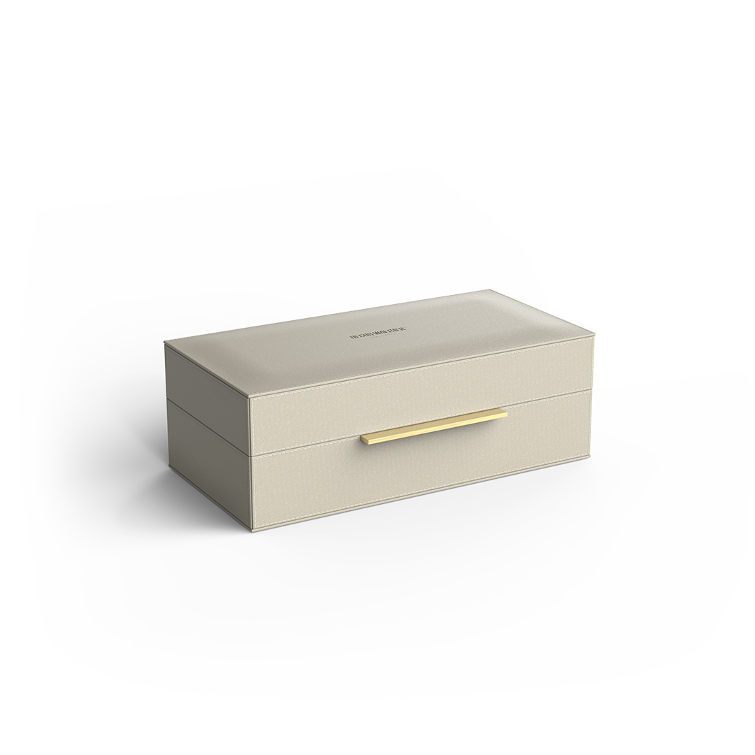 Decor Walther Utensilienbehälter S / L "Brownie" BOX – Lederimitat Sand / S
