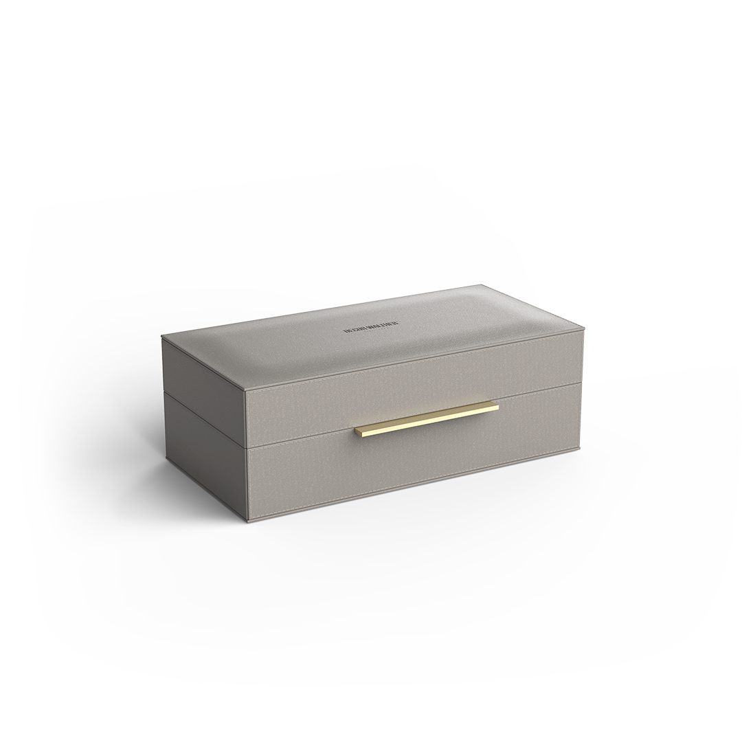 Decor Walther Utensilienbehälter S / L "Brownie" BOX – Lederimitat Taupe / S