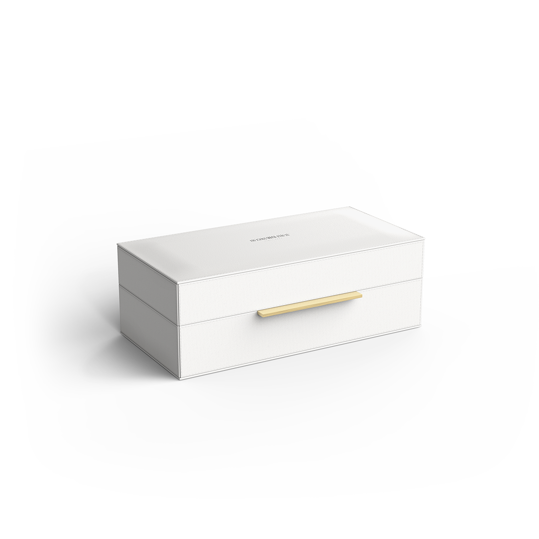 Decor Walther Utensilienbehälter S / L "Brownie" BOX – Lederimitat weiß / S