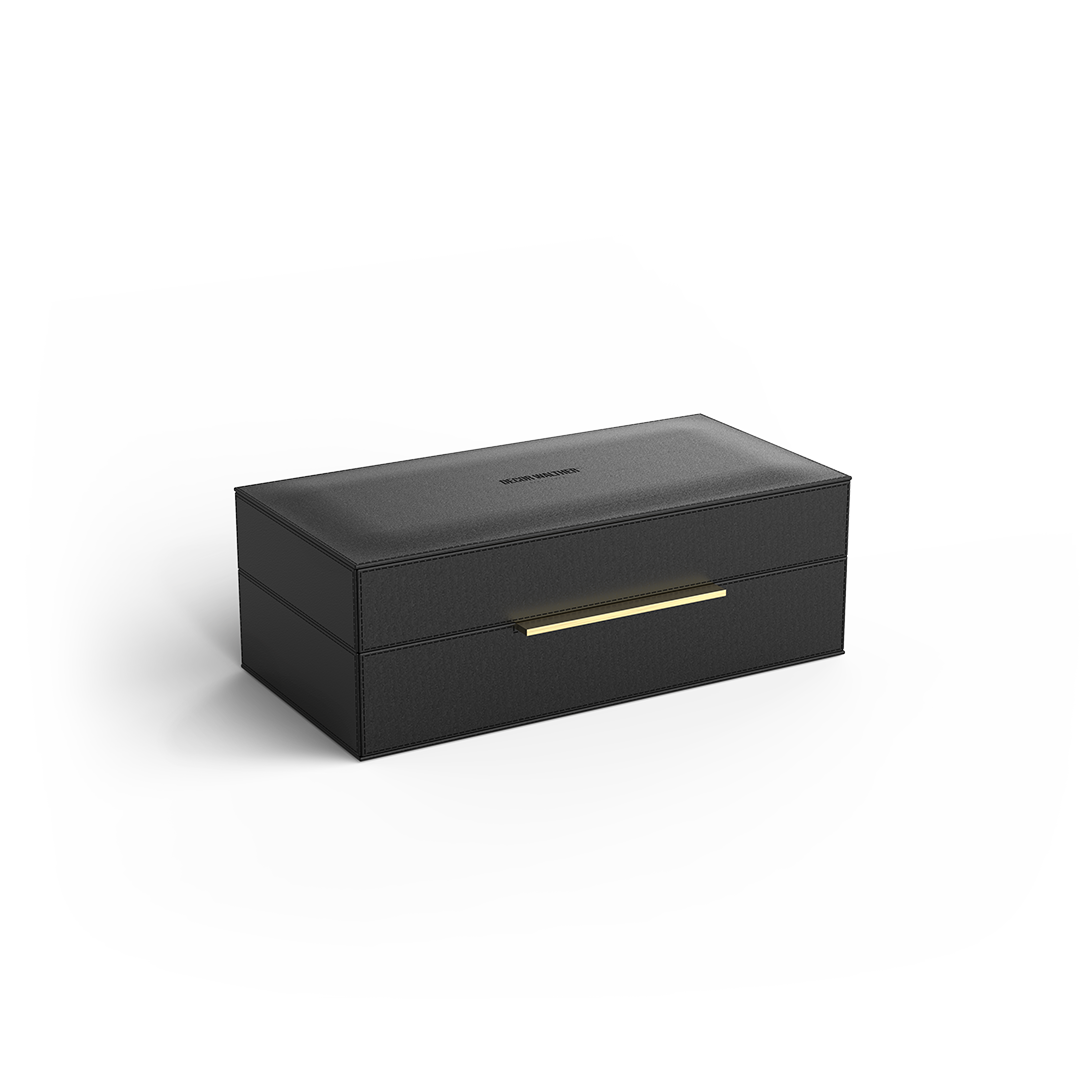 Decor Walther Utensilienbehälter S / L "Brownie" BOX – Lederimitat schwarz / S