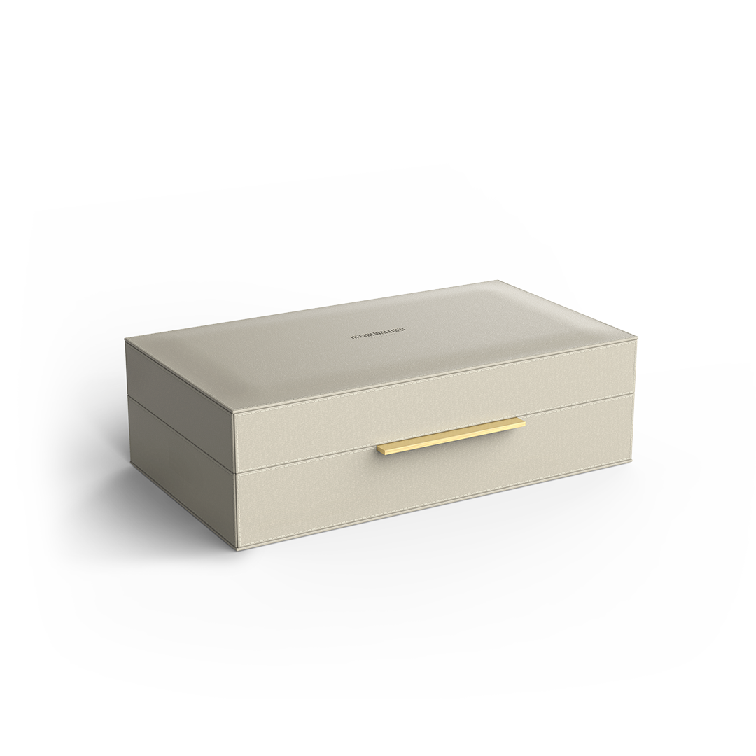 Decor Walther Utensilienbehälter S / L "Brownie" BOX – Lederimitat Sand / L
