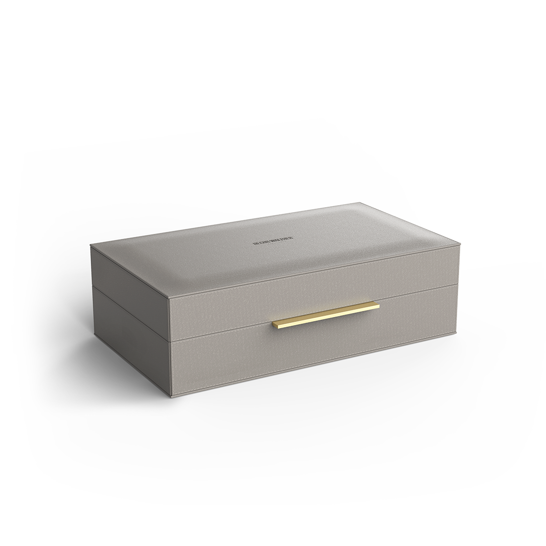 Decor Walther Utensilienbehälter S / L "Brownie" BOX – Lederimitat Taupe / L