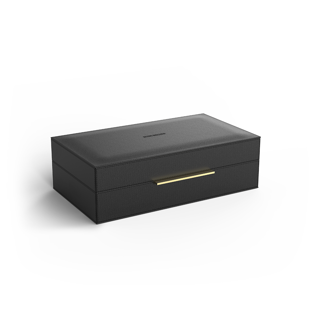 Decor Walther Utensilienbehälter S / L "Brownie" BOX – Lederimitat schwarz / L