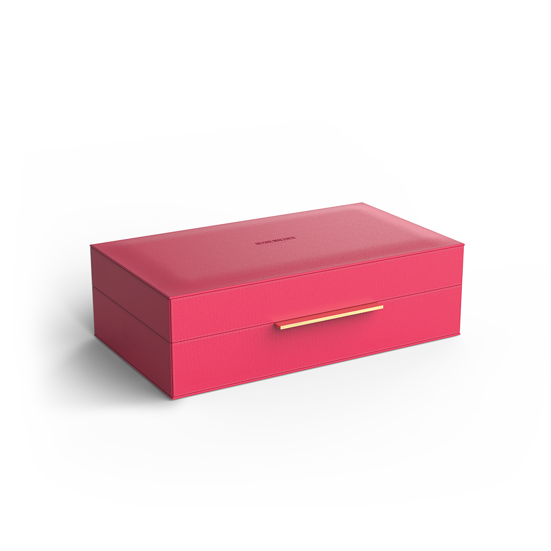 Decor Walther Utensilienbehälter S / L "Brownie" BOX – Lederimitat Magenta / L