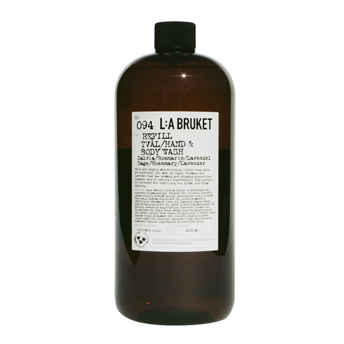 Flüssigseife "Refill" von L:A Bruket – 094 Salbei Rosmarin