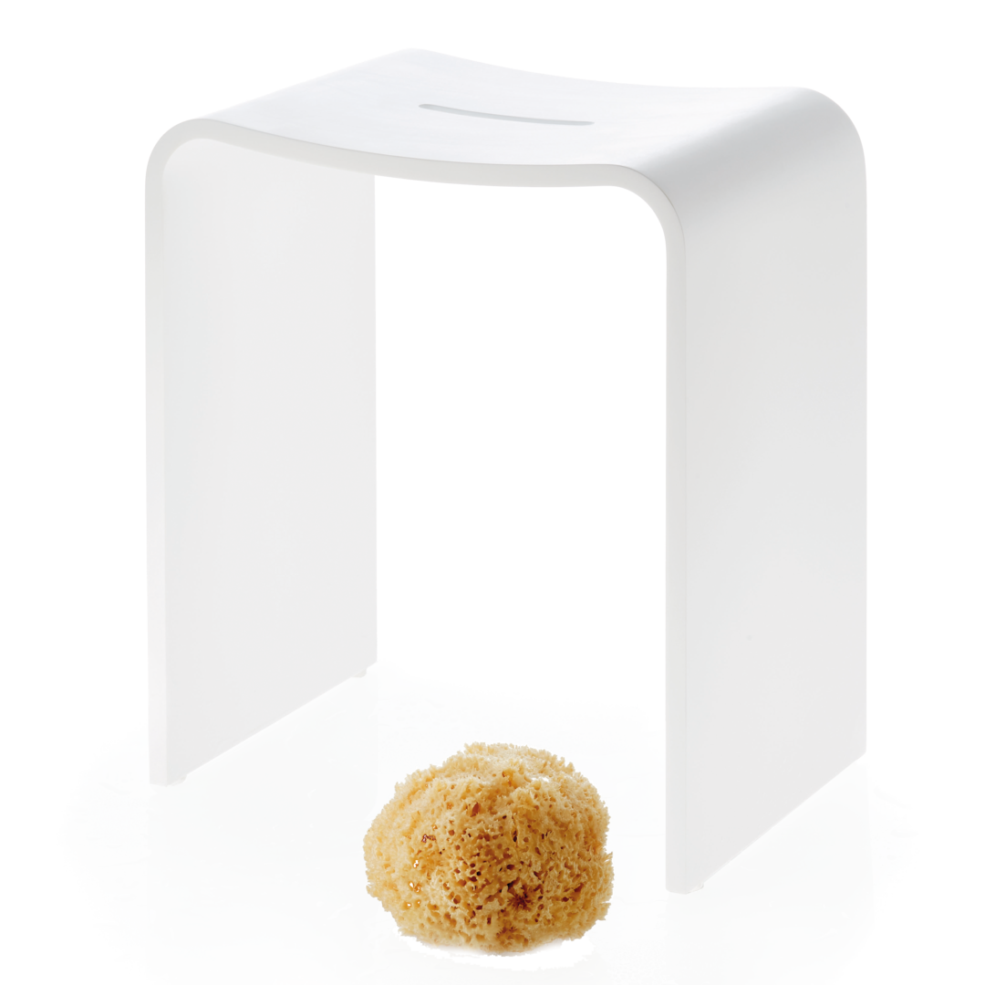 Decor Walther Badhocker "Stone" STOOL – Weiß matt