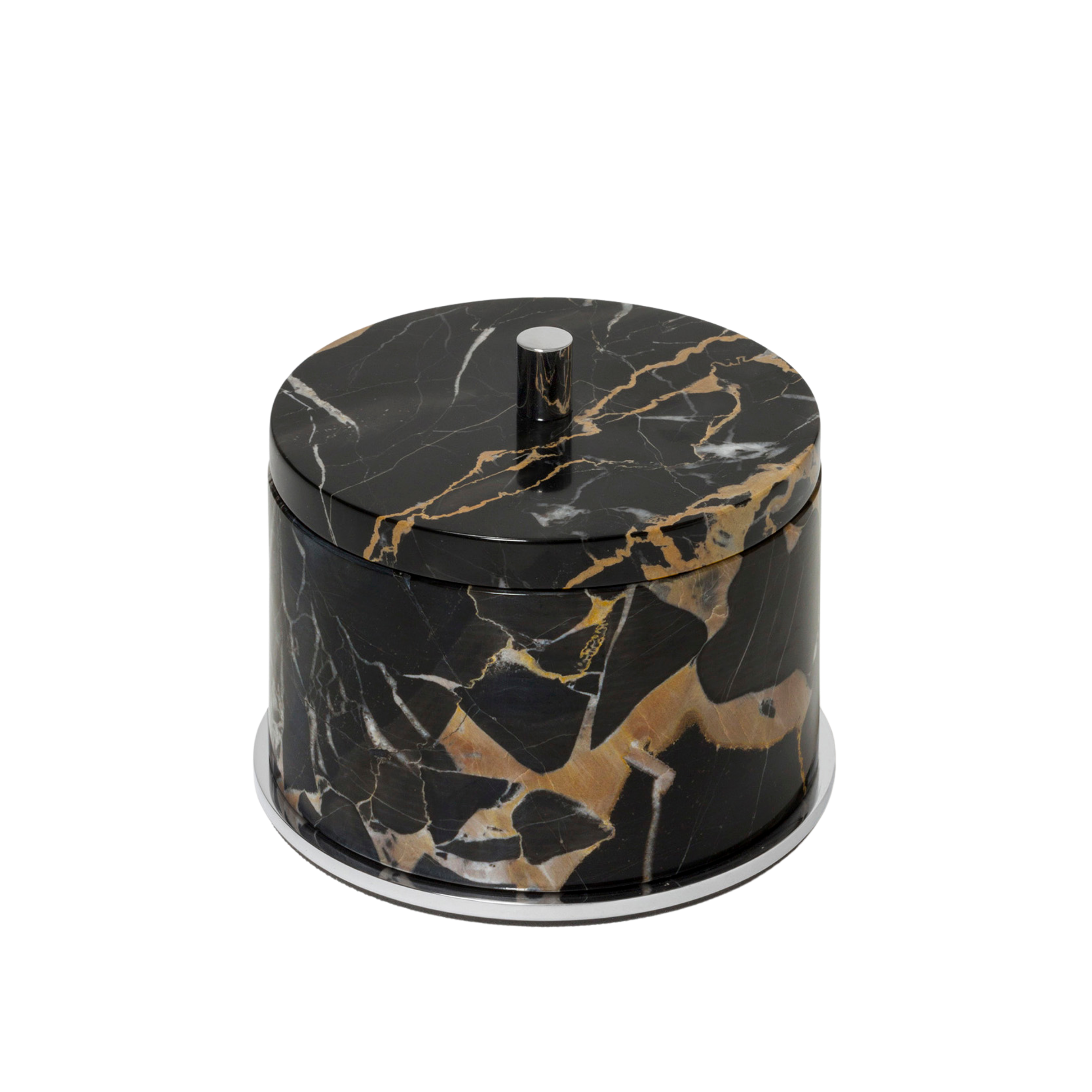 HB722Barattolo con coperchio grande "Black Portoro"
