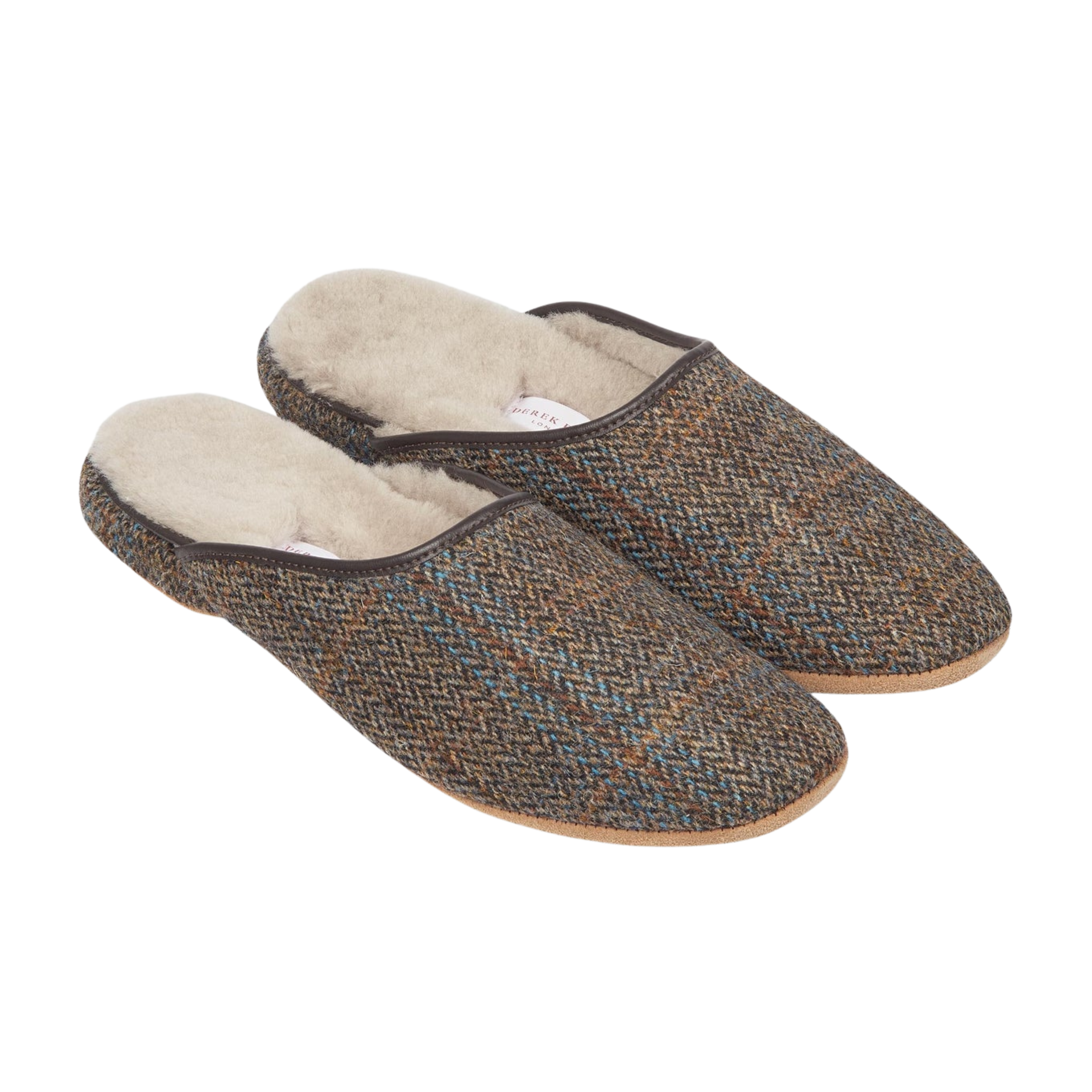 Men's Slipper "Harris Tweed Sheepskin" Beige