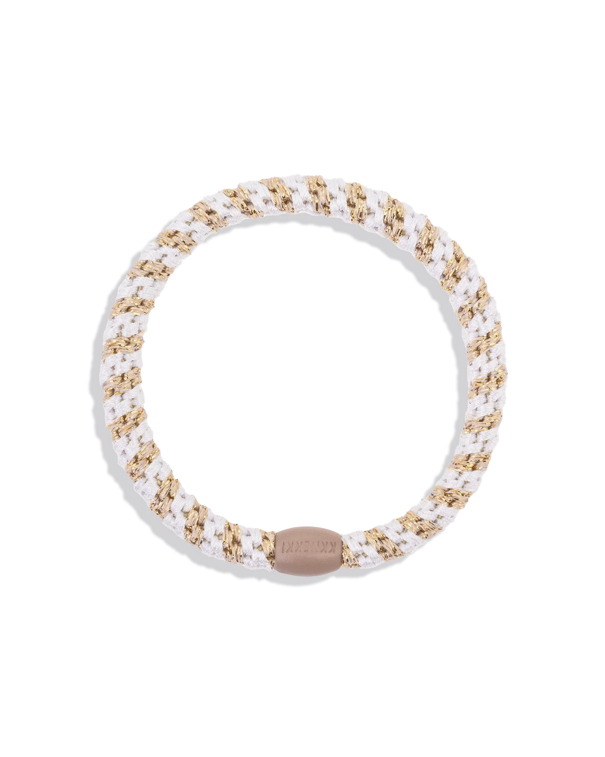 Kknekki Haargummi Slim – Slim White-Beige Glitter Stripe