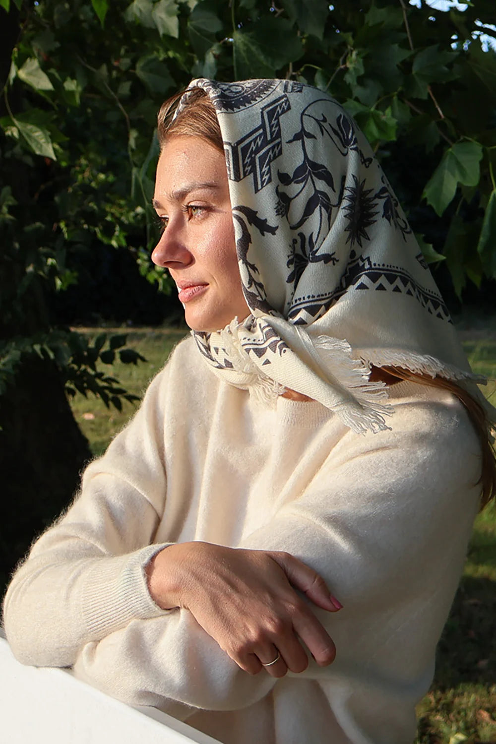 Printed Cashmere "Bandana"