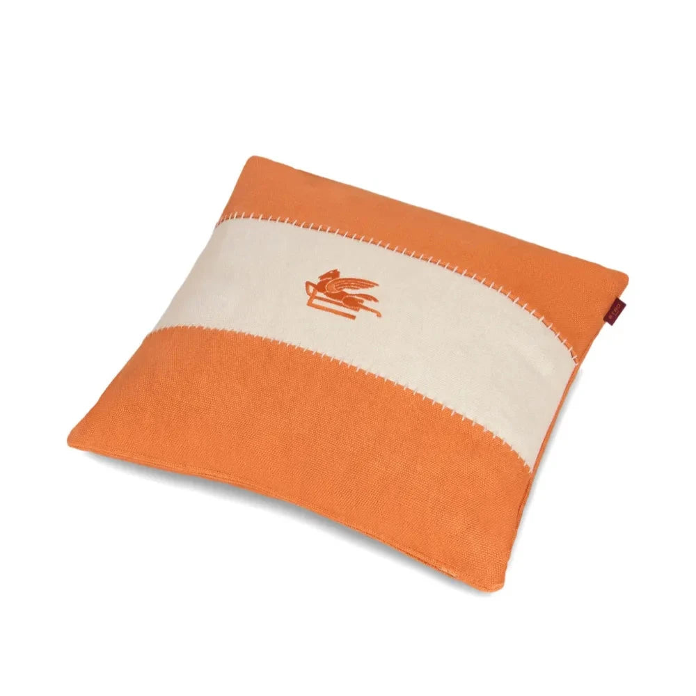 Kissen mit Logo-Stickerei "Carrot Orange" von Etro