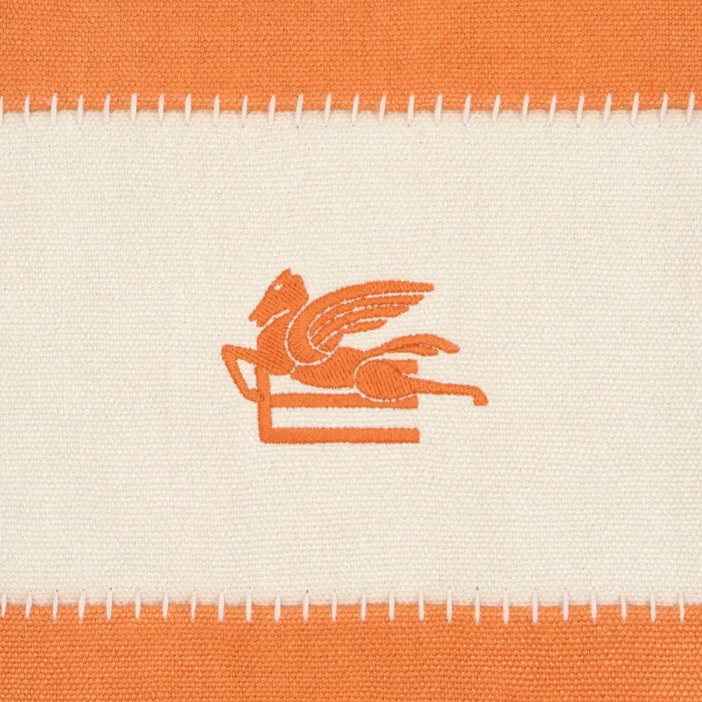 Kissen mit Logo-Stickerei "Carrot Orange" von Etro