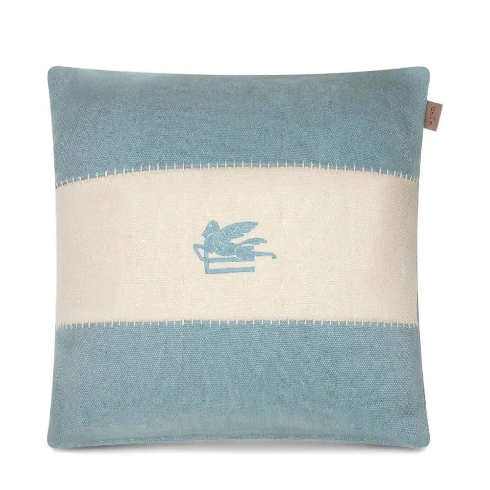 Kissen mit Logo-Stickerei "Babyblau"