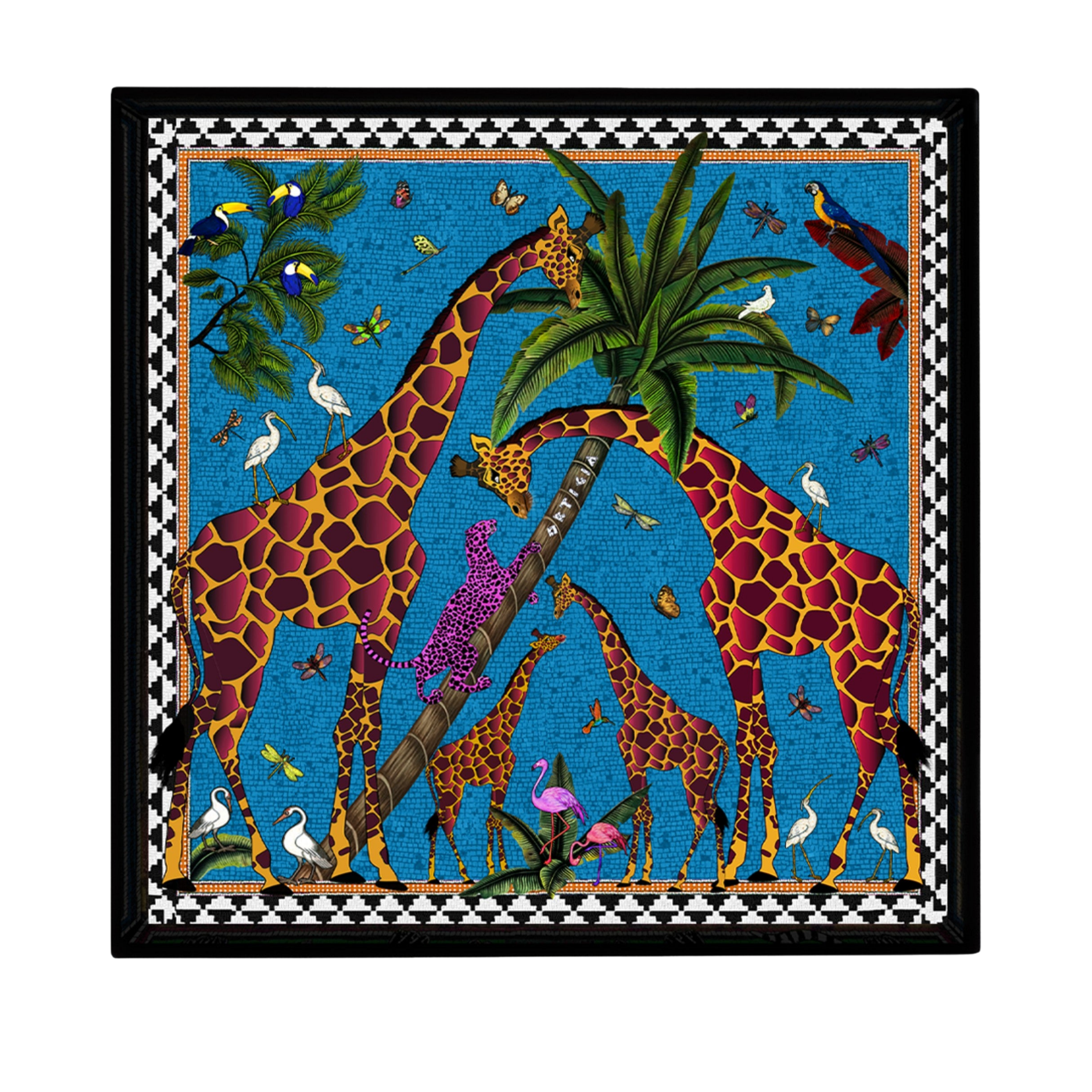 Lacktablett "Giraffe" Square