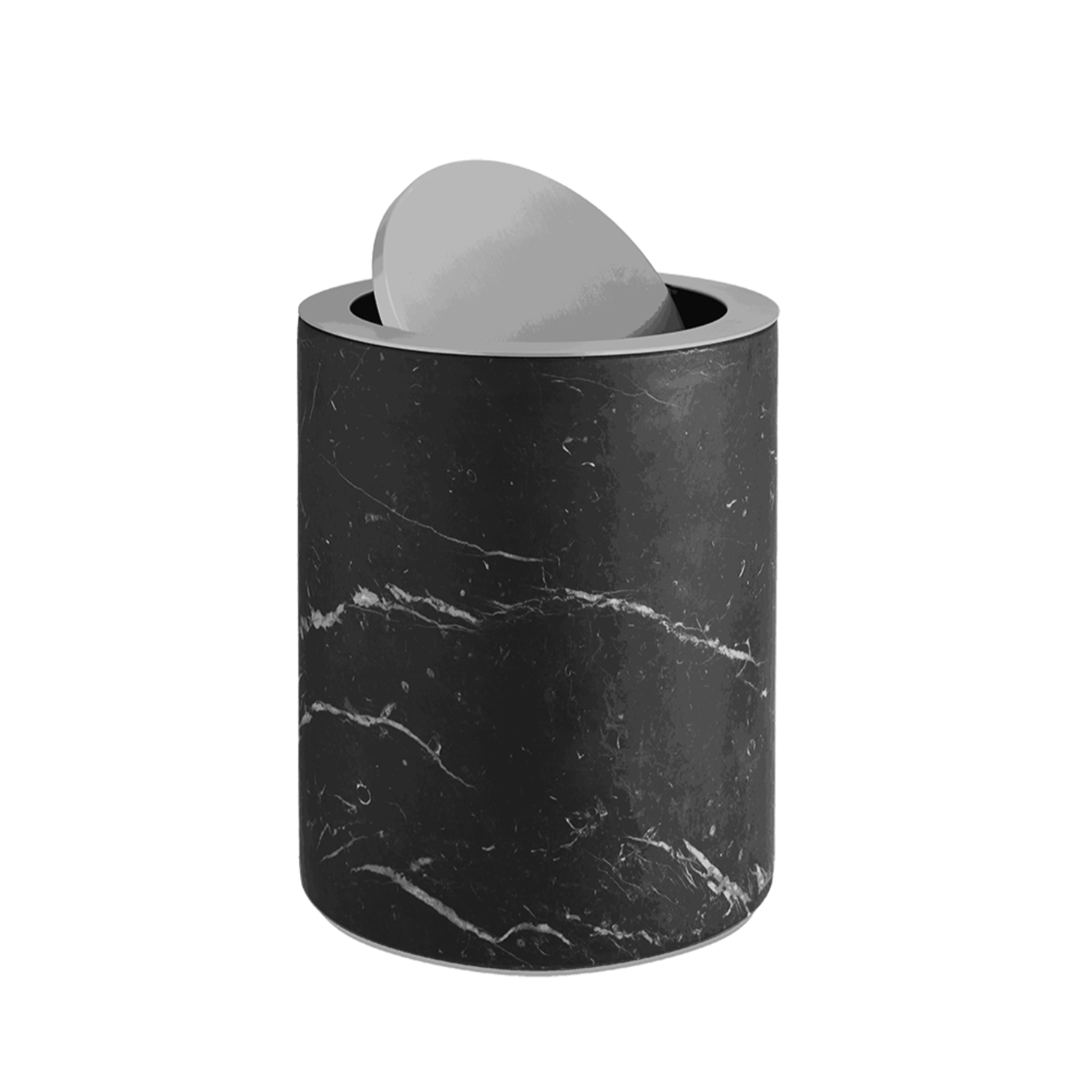 Badeimer mit Schwingdeckel "Marquina Marmor"