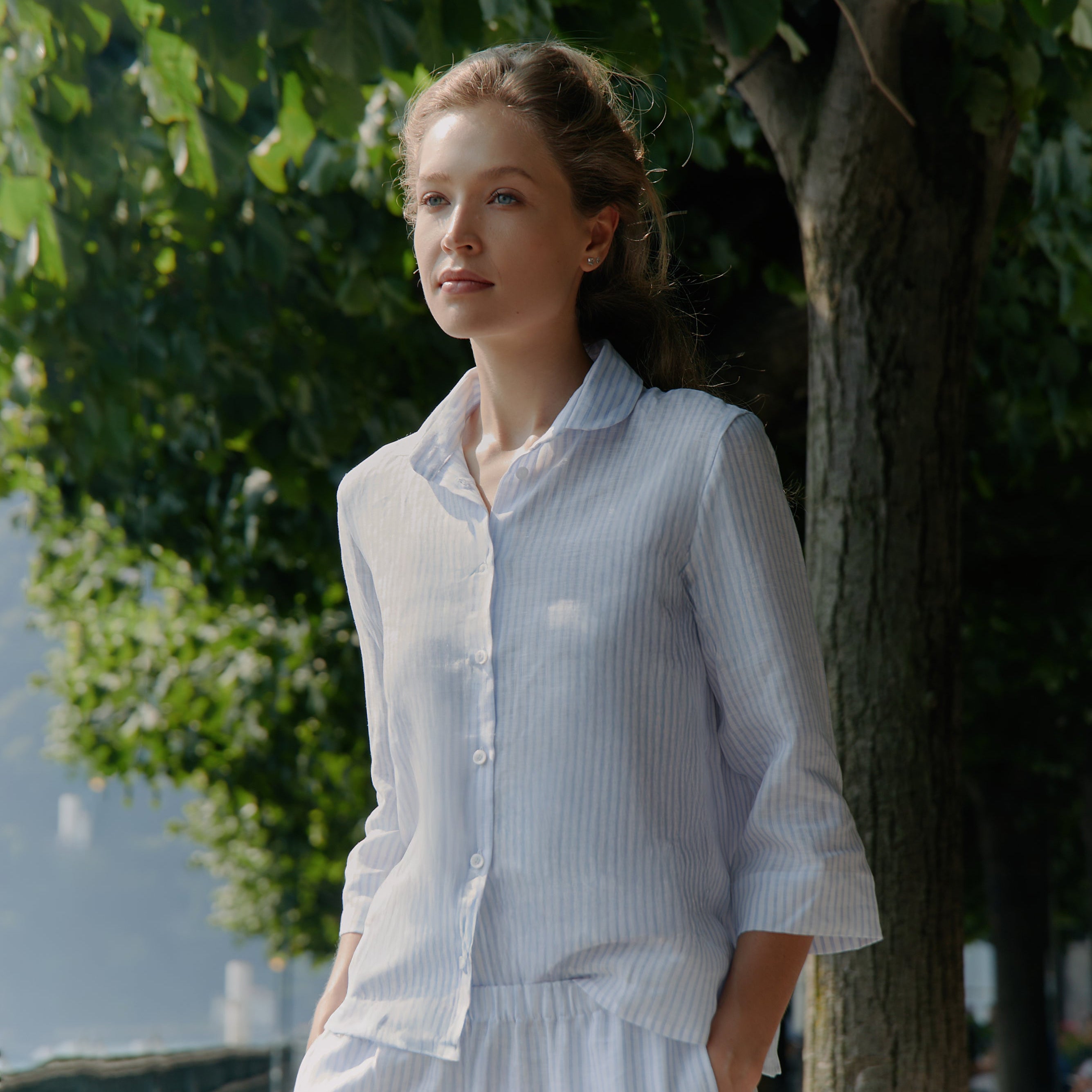 blouse Linen 4012 456 Light Blue 60