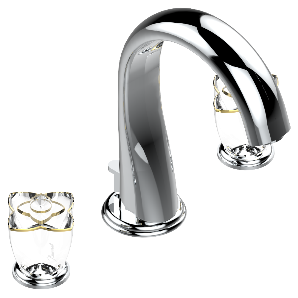 THG Pétale de Cristal - Kristall klar mit Goldfaden – U6E.151M – Chrom A02