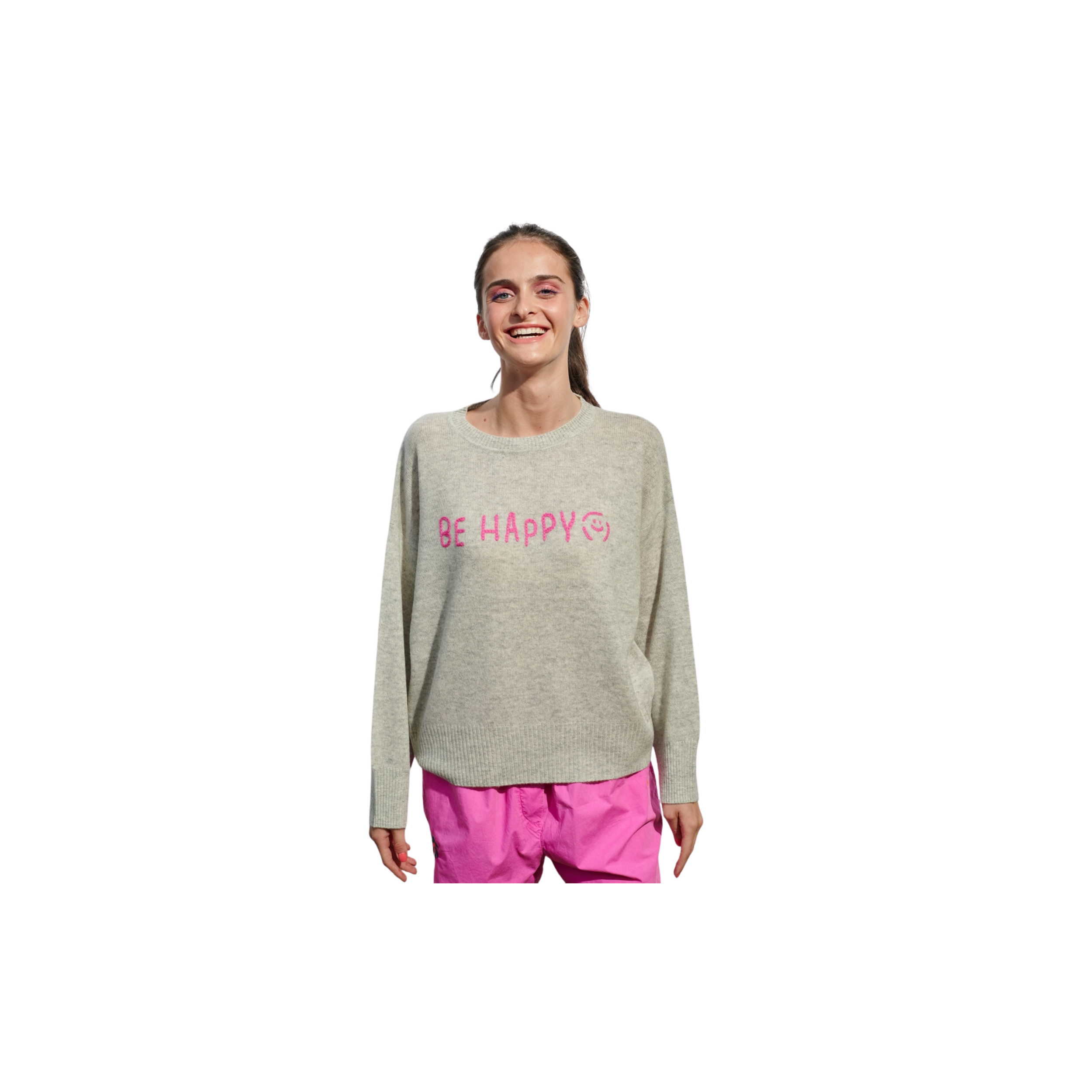 Kaschmir Pullover "Be Happy"