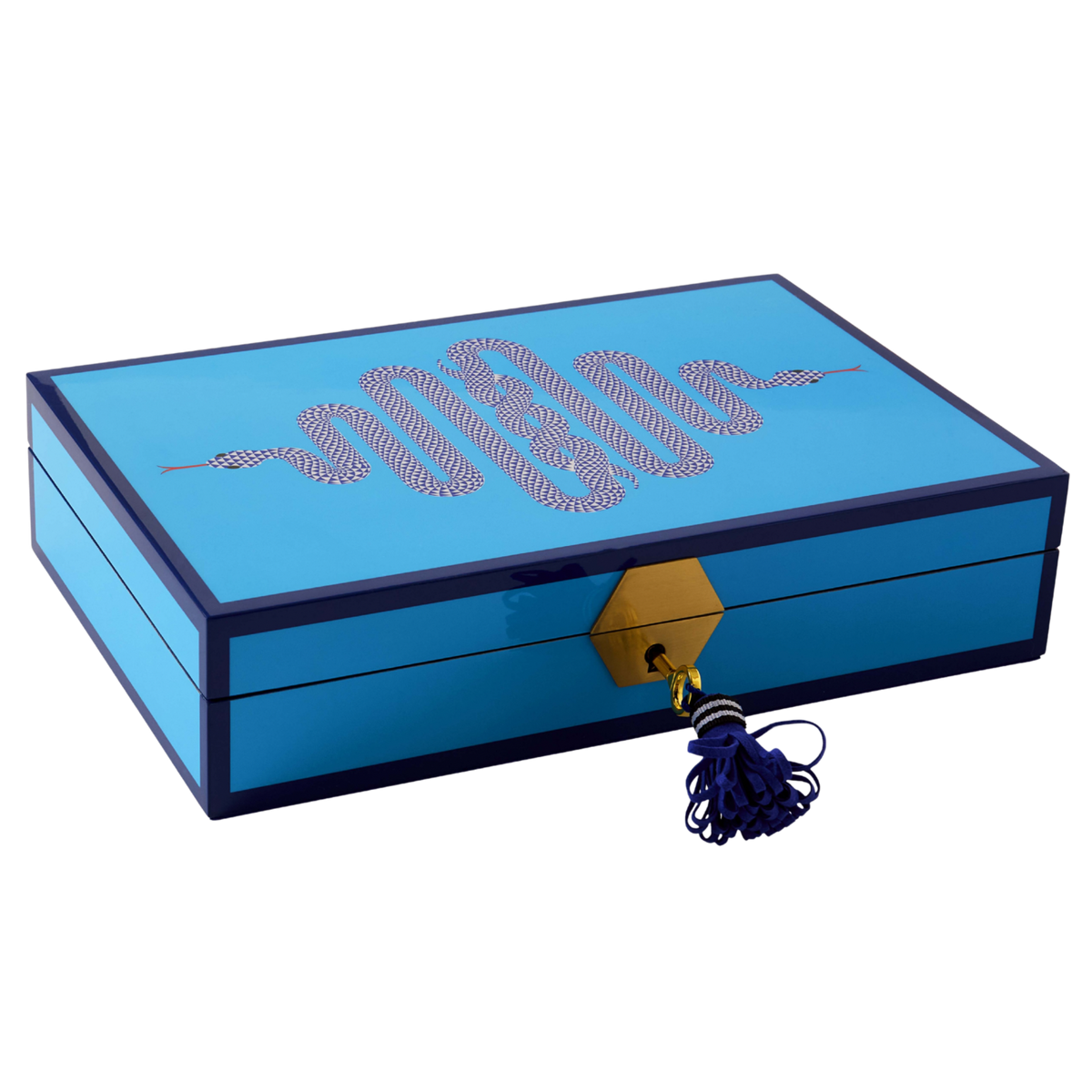 Box "Eden" von Jonathan Adler – Blau / Schmuckbox