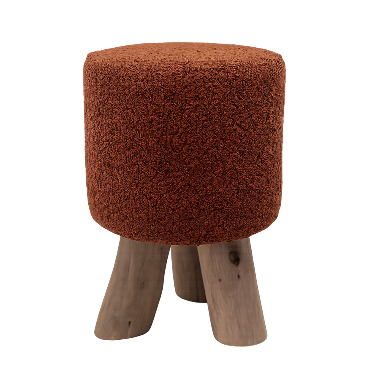 Hocker "Stoff" Klein von WMG – Bouclé braun