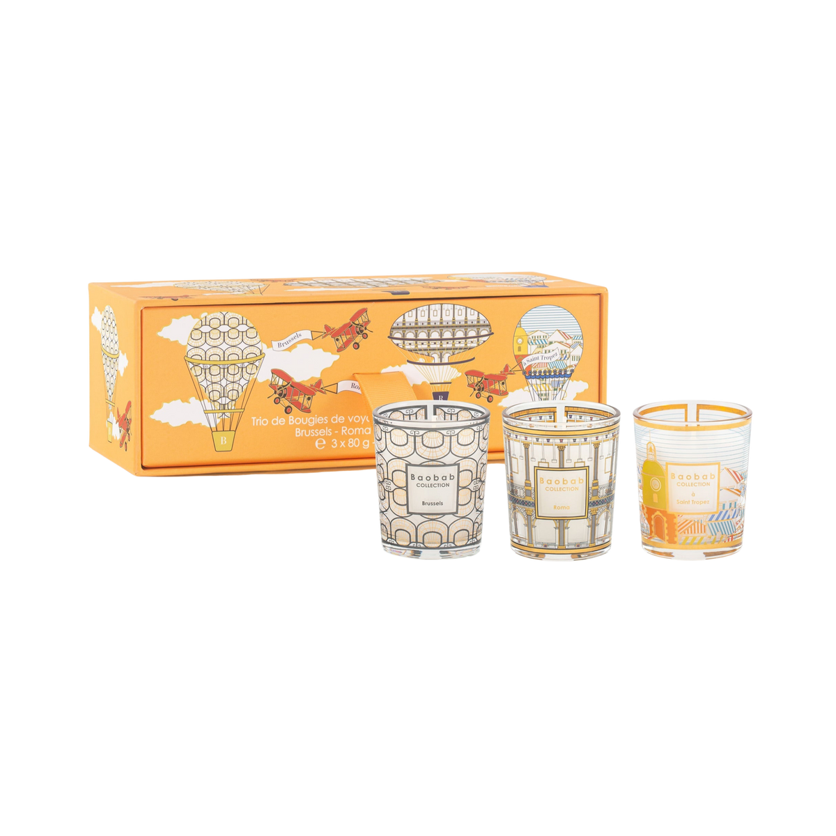 Trio Travel Scented Candles "BRUSSELS-ROME-SAINT TROPEZ"