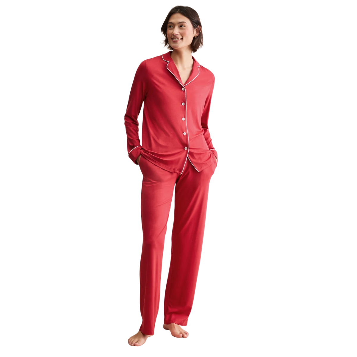 Women's Pyjama Set "Lara" von Derek Rose – Rot